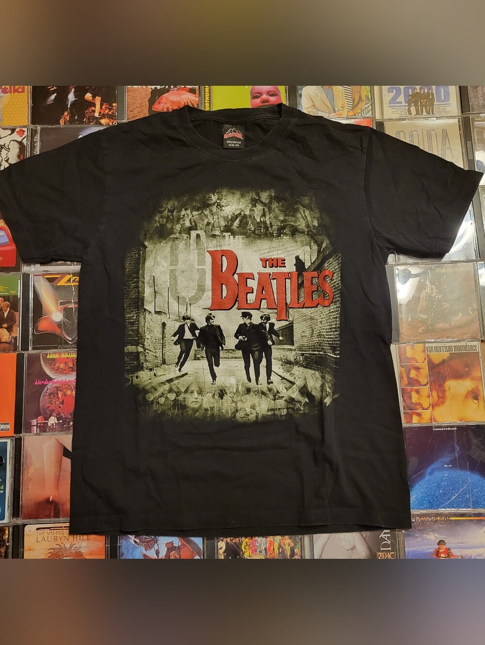 Double Sided The Beatles Men's Black Graphic T-Shirt